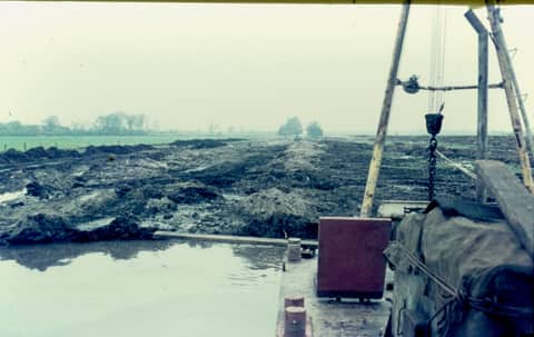 Cutterzuiger aan het werk in de Bremerhaven. Ca. 1971.
